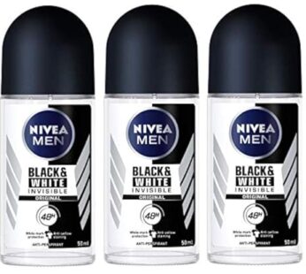 Nivea for Men Deodorant Roll On 1.69 Oz (Invisible B&W Power) Pack of 3