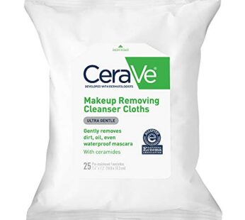 CeraVe Makeup Removing Cleanser Cloths | Makeup Wipes to Remove Dirt, Oil, & Waterproof Ey