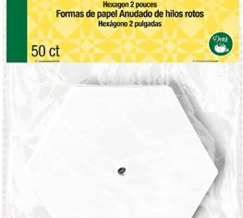 Dritz 3232 Paper Piecing Shapes, Hexagon, 2-Inch (50-Count),White