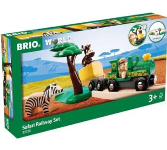 BRIO World 33720 – Safari Railway Set – 17 Piece Wooden Toy Train Set for Kids Age 3 and U