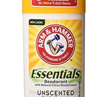 Arm & Hammer Essentials Natural Deodorant, Unscented, 2.5 Ounce (Pack of 4)