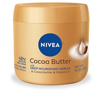NIVEA Cocoa Butter Body Cream with Deep Nourishing Serum, 15.5 Ounce