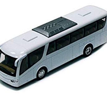 Kinsmart Coach Bus, White 7″ Die Cast Model Toy Car