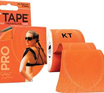 KT Tape, Pro Synthetic Kinesiology Athletic Tape, 20 Count, 10? Precut Strips, Blaze Orang