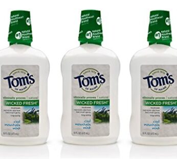 Tom’s of Maine Long Lasting Wicked Fresh Mouthwash, Cool Mountain Mint, 16 Ounce, 3 Count