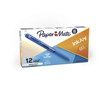 Paper Mate InkJoy Gel Pens, Medium Point, Pure Blue, 12 Count