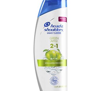 Head & Shoulders 2-in-1 Shampoo & Conditioner, Green Apple, Anti-Dandruff Treatment, 13.5