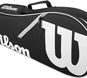 Wilson Advantage II Triple Tennis Racket Bag – Black/White, Holds up to 3 Rackets