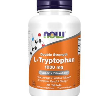 NOW Supplements, L-Tryptophan 1,000 mg, Double Strength, Encourages Positive Mood*, Suppor