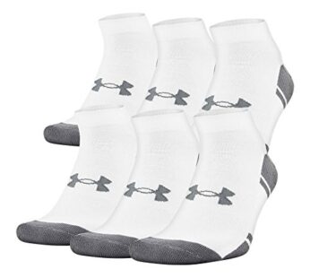 Under Armour Adult Resistor 3.0 Low Cut Socks, Multipairs, White/Graphite (6-Pairs), Large