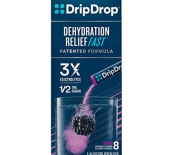 DripDrop Hydration – Electrolyte Powder Packets – Berry – 8 Count