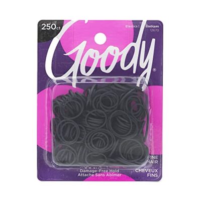 Goody Ouchless Womens Polyband Elastic Hair Tie - 250 Count, Black - Fine Hair - Hair Acce