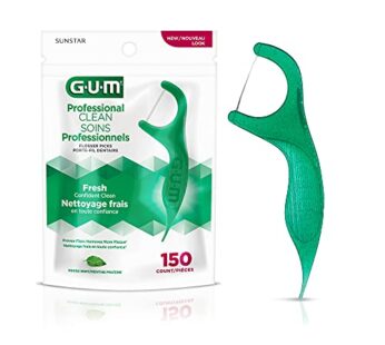 GUM-889DD Professional Clean Flossers Extra Strong Flosser Pick, Fresh Mint, 150 Count