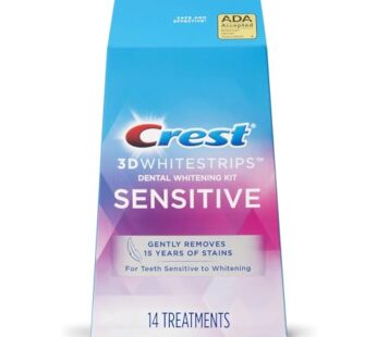 Crest 3D Whitestrips for Sensitive Teeth, Teeth Whitening Strip Kit, 28 Strips (14 Count P