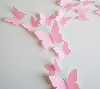 24pcs 3D Butterfly Removable Mural Stickers Wall Stickers Decal for Home and Room Decorati