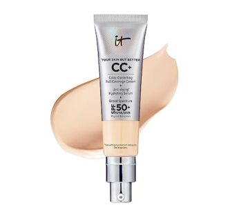 IT Cosmetics Your Skin But Better CC+ Cream, Light (W) – Color Correcting Cream, Full-Cove