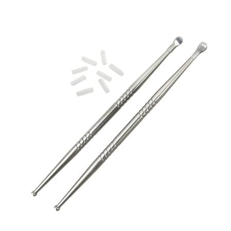 Airgoesin 2pcs Tonsil Stone Removal Pick Tonsillolith Premium Tool Stainless Steel Oral Cl