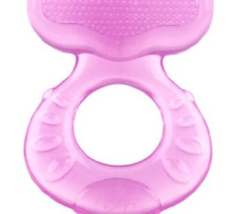 Nuby Silicone Teethe-eez Teether with Bristles, Includes Hygienic Case, Pink