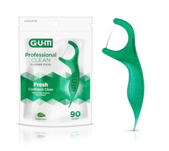 GUM – 893F Professional Clean Flossers Extra Strong Flosser Pick, Fresh Mint, 90 Count