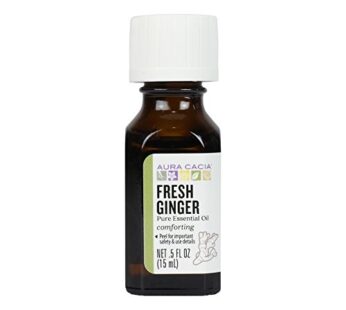 Aura Cacia Fresh Ginger Essential Oil, GC/MS Tested For Purity, 15ml (0.5 fl. oz.)