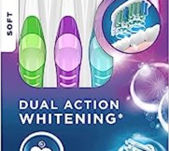 Oral-B Vivid Dual Action Whitening Toothbrushes, Soft, 4 Count (Packaging and Product Colo