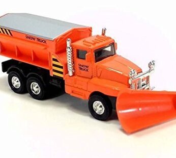 Playmaker Toys Snow Plow Trucks 5″ Die Cast Metal Model Toy Truck Orange w/ Pullback Actio