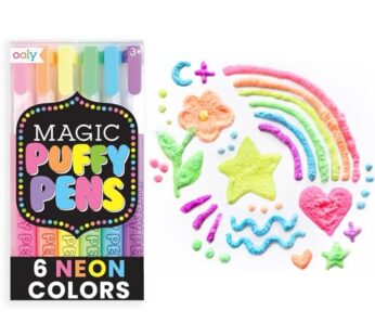 Ooly Magic Puffy Pens, 6 Neon Color Pens with 3D Ink, Create 3D Art by Adding Heat