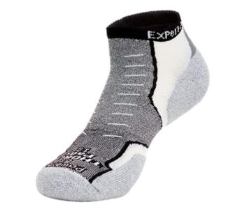 Thorlo Unisex Experia CoolMax Mini Crew Sock, White/Black, Small/ Men’s 6-8 Ladies 7-9