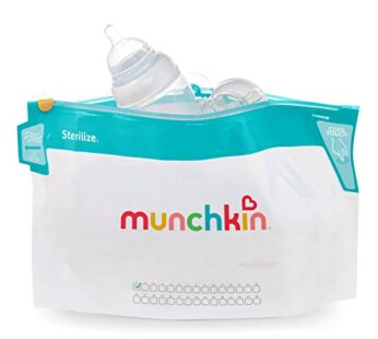 Munchkin Latch Microwave Sterilize Bags, 180 Uses, 6 Pack, Eliminates up to 99.9% of Commo