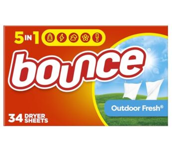 Bounce Fabric Softener Dryer Sheets, Outdoor Fresh Scent, 34 Count