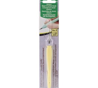 Clover 1221 Amour Steel Crochet Hook No. 2, 1.50mm , Yellow