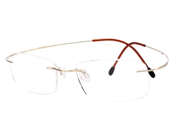 Agstum Titanium Rimless Flexible Frame Hingeless Optical Eyeglasses Clear Lens (Gold, Non-