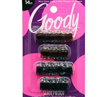 Goody Classics Mini Claw Clips – 42-Pack, Assorted Colors – For All Hair Types – Great for