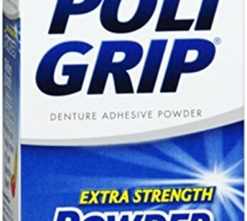 SUPER POLIGRIP Extra Strength Denture Adhesive Powder 1.60 oz (Pack of 2)