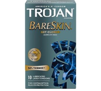 Trojan Bareskin Premium Thin Lubricated Condoms – 10 Count