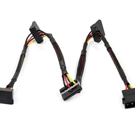 Monoprice Data Cable - 2 Feet - 4-pin MOLEX Male to 4X 15-pin SATA II Female Power Cable ( - Image 2