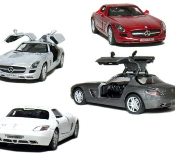 Set of 4: 5″ Mercedes Benz SLS AMG 1:36 Scale (Grey/Red/Silver/White)