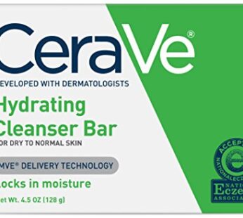 CeraVe Hydrating Cleanser Bar – Soap-Free Body and Facial Cleanser with 5% Cerave Moisturi