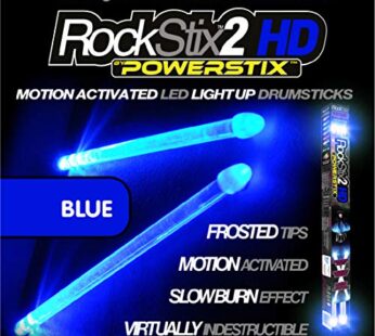 ROCKSTIX 2 HD BLUE, BRIGHT LED LIGHT UP DRUMSTICKS, with fade effect, Set your gig on fire