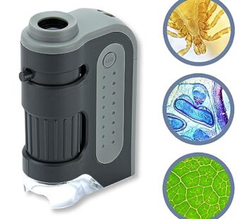 Carson MicroBrite Plus 60x-120x LED Lighted Pocket Microscope, Portable Handheld Microscop