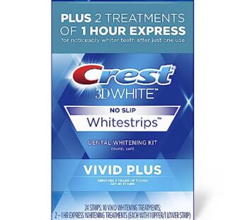 Crest 3D Whitestrips, Vivid Plus, Teeth Whitening Strip Kit, 24 Count (Pack of 1)