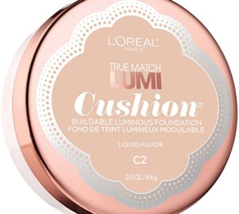 L’Or?al Paris True Match Lumi Cushion Foundation, C2 Natural Ivory, 0.51 oz.