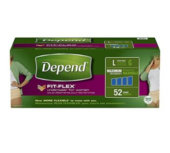 Depend FIT-FLEX Incontinence Underwear for Women, Disposable, Maximum Absorbency, Large, B