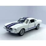 KiNSMART 1967 Ford Shelby Mustang GT500 White 1:38 Scale 5 Inch Die Cast Model Toy Race Ca - Image 2