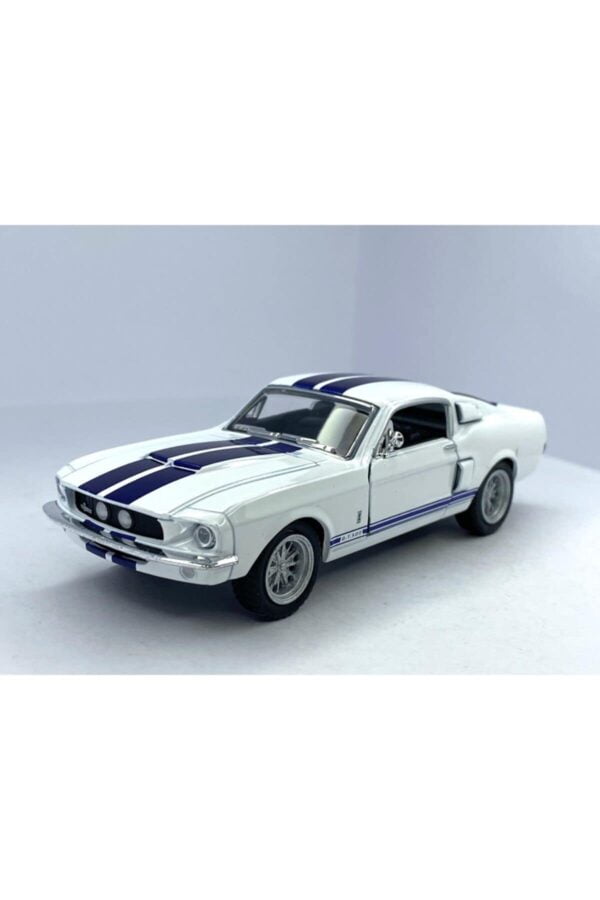 KiNSMART 1967 Ford Shelby Mustang GT500 White 1:38 Scale 5 Inch Die Cast Model Toy Race Ca