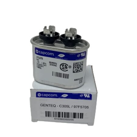 Genteq GENTEQ - C305L / 27L570 GE Capacitor Oval 5 uf MFD 370 Volt 97F5705 (Replaces Old G