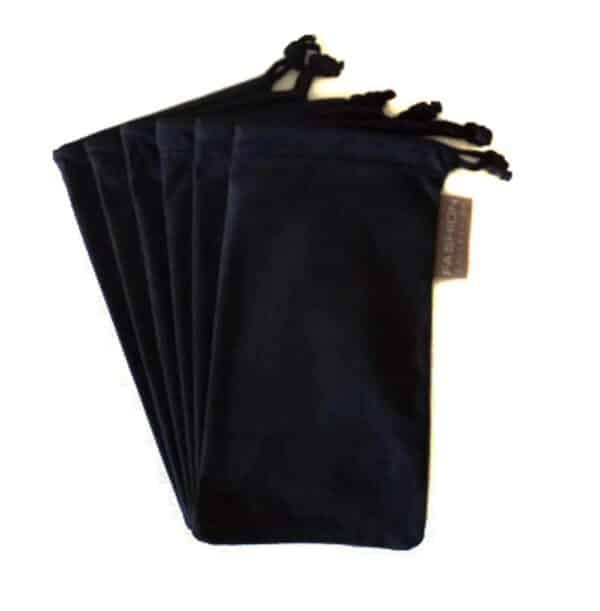 MODA 6 PC Eyewear Eyeglass Microfiber Soft Cleaning Cloth Bag Pouch Case BLACK