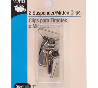 Dritz 1″ Suspender, 2 Count, Nickel Mitten Clips, 2-Pack