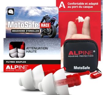Alpine MotoSafe Race – Motorcycle Ear Plugs for Wind Noise Reduction – 20dB – Motorcycle H