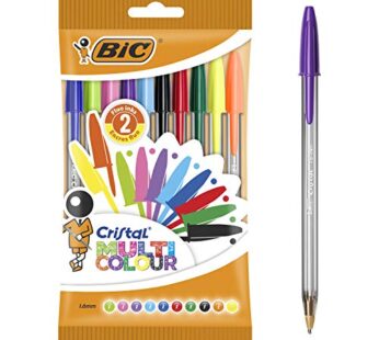 Bic Crystal Multicolour ? Pen Bag Pack of 10 multicoloured